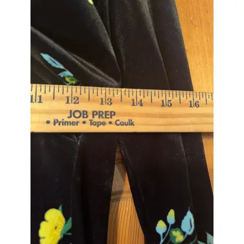 Richard Quinn Floral Print Black Midi Long Sleeve Turtleneck Velvet Designer