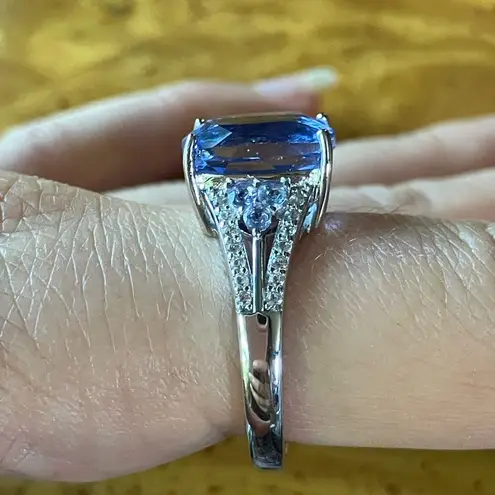 Color Changing Fluorite Tanzanite Sterling Silver Ring Size 10 Blue