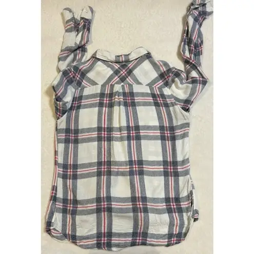 Rails Red White Blue Hunter Plaid Button Up Flannel Preppy Indie Cozy MEDIUM - Image 12