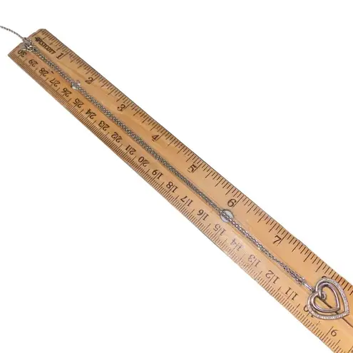 Hallmark Jewelry Double Heart Pendant Necklace 925 Sterling Silver 16" + 2" Ext