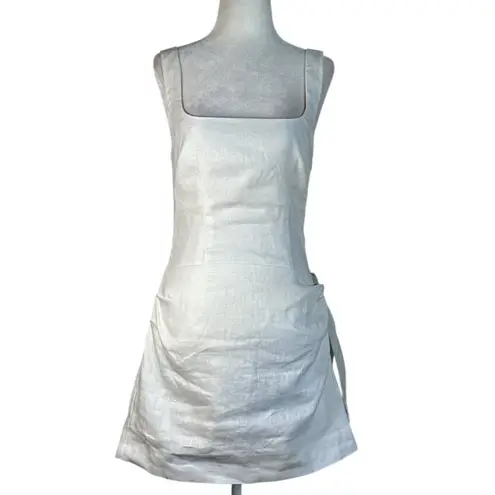 SIR. Jessamine Tie Mini Dress in Ivory 1/S New Womens Linen Tie White
