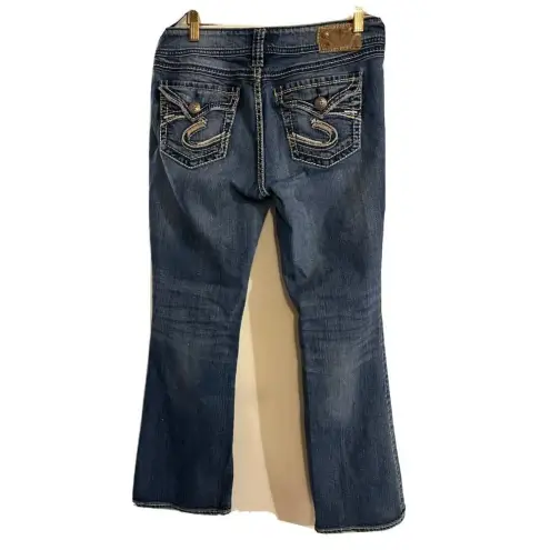 Silver Jeans Women’s Silver Suki Surplus Jeans Size W29/L30 Button Pocket Flap Thick‎ Stitch