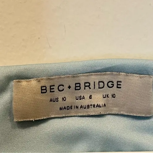 Bec & Bridge Elvie Key Hole Mini Dress in Dolphin Blue Size US 6