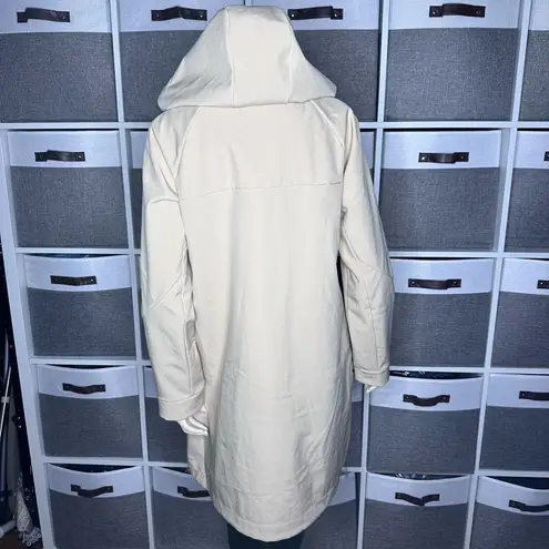 Mondetta Raincoat Hooded Longline Soft Shell Warm Beige Coat Size Medium - Image 5