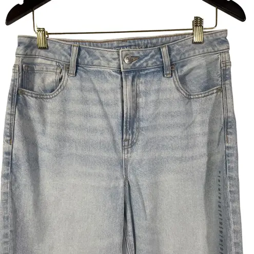 American Eagle Mom Jeans Women's 10 Long Light Wash High Rise Straight Denim NWT Blue Size undefined