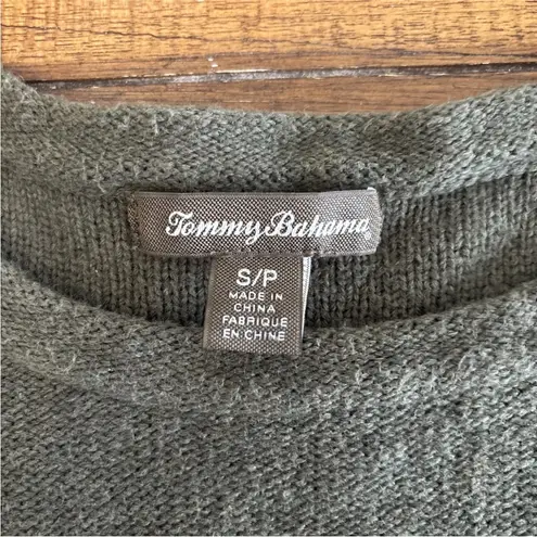 Tommy Bahama  Green Sequin Elbow-Patch Sweater Top Size S