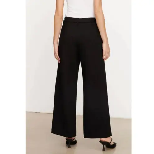 Velvet by Graham & Spencer Leona High Rise Wide Leg Trouser Pants Pockets 6 $229 Black