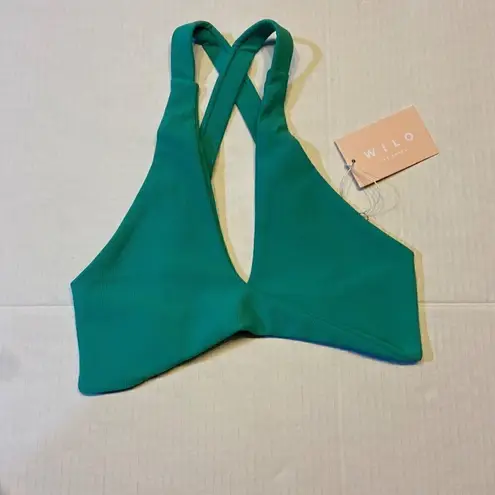 WILO the Label Knot Front Sports Bra/Ruched BikerShorts XSMALL Green Activewear Size XS