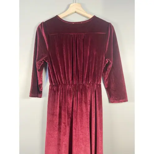 Baltic Born Sofia Velvet Maxi Dress Womens M Whimsigoth Holiday Burgundy Wedding