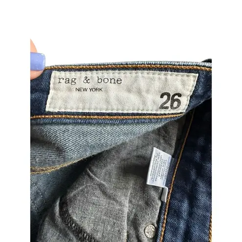 Rag and Bone  Sz 26 Dre Low Rise Slim Boyfriend Demin Jeans In New Worn Color #M9-5