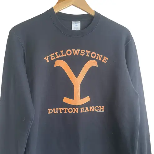 Yellowstone Dutton Ranch Adult Sweatshirt L Fleece Logo Fleece Cowboy Western Black Size L