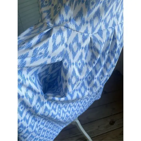 NWT Jude Connally Rachel Smooth Strech Sleeveless Tunic Dress M blue/ white Blue Size M