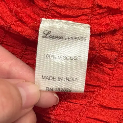 Lovers + Friends  Revolve Smocked Mini Dress Size XS‎ Red Viscose Ruffle Bodycon