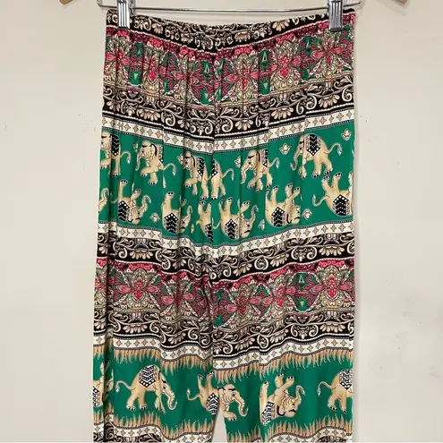 NWT Boho Elephant Print Lightweight Joggers Pink Size undefined
