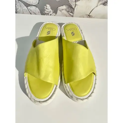 Franco Sarto  Women's Slip-On Zoe Platform Sandals Yellow Limeade