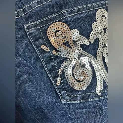 Elite Jeans Women's Denim Junior Size 5/6 Midi Stretch Medium Wash Y2K Wrinkled