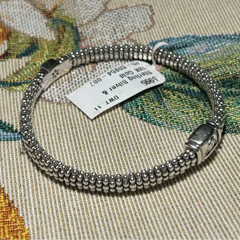 NWT Lagos 925 Sterling Silver & 18K Gold Diamond Caviar Bracelet