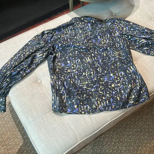 Hunter Bell New York Pleated Mock-neck Blouse Size Small