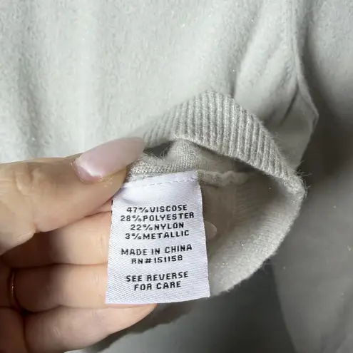 525 America Hoodie Sweater Light Gray Shimmer Knit Womens Size S
