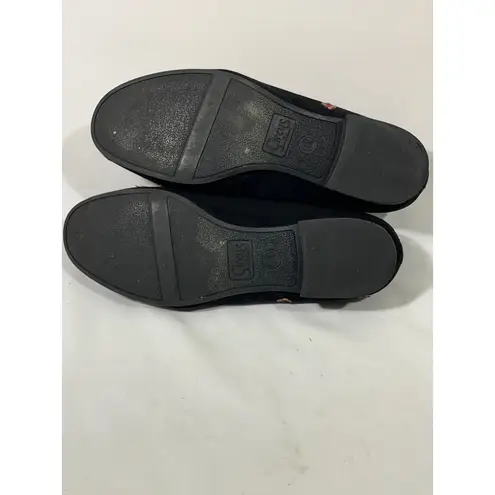 Circus by Sam Edelman Women's Embroidered Suede Loafer Flats Black & Pink Sz 9.5