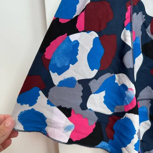 Banana Republic  Midi Skirt Blue Pink Camo Asymmetrical Hem Chiffon Size 0 XXS XS