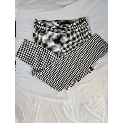 Zac & Rachel Black White Houndstooth Stretch Straight Leg Dress Women’s Pants 10