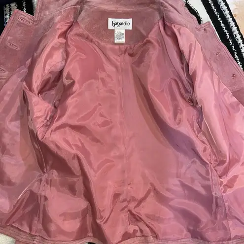 Bagatelle Pink/Mauve Suede Leather Vintage Jacket/Coat Women size 12