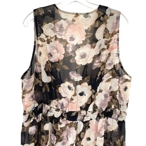 Floral Sheer Maxi Kimono Dress Coverup Size 3X