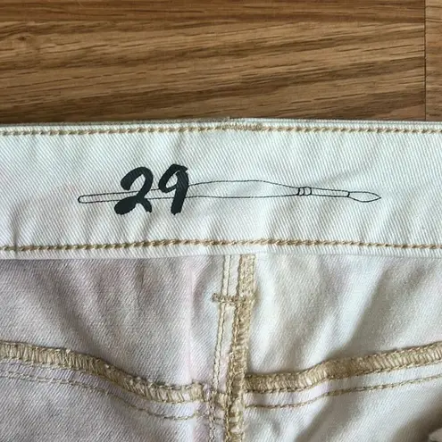 Anthropologie  Aubrey Levinthal Night Garden Hand Painted Denim Skirt