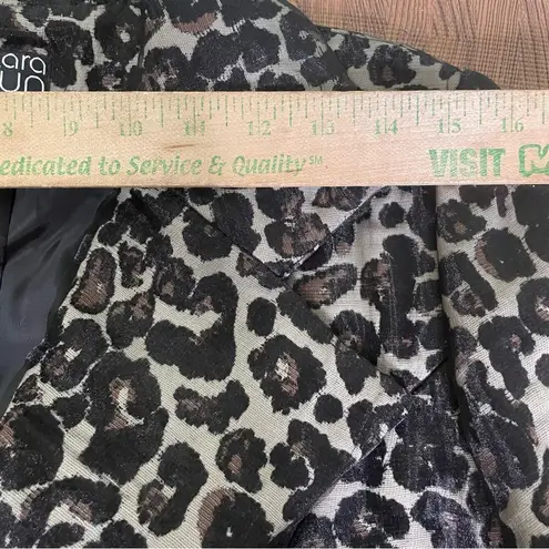 Clara SunWoo Leopard Cheetah Belted Cropped Trench Coat Size Medium Brown