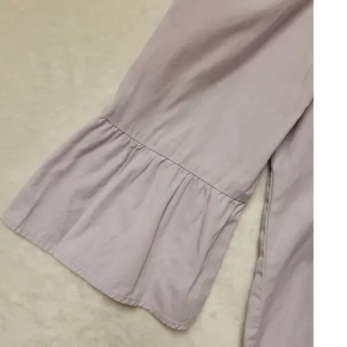 Slate & Willow Maternity Lilac Oxford Button Up Shirt Office Casual Women's L Purple Size undefined