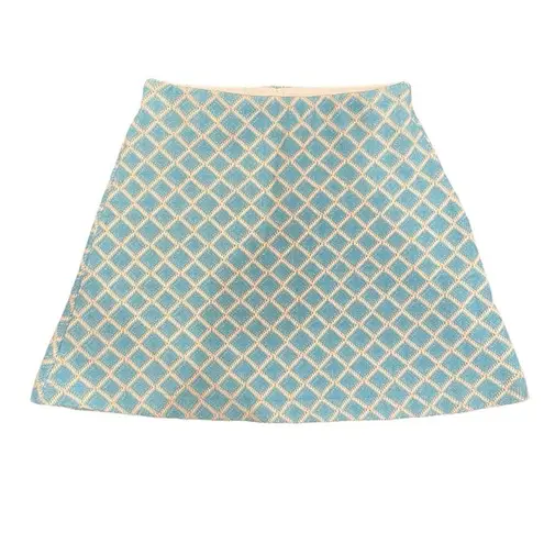 ZARA  Trafaluc Blue Patterned Mini Skirt