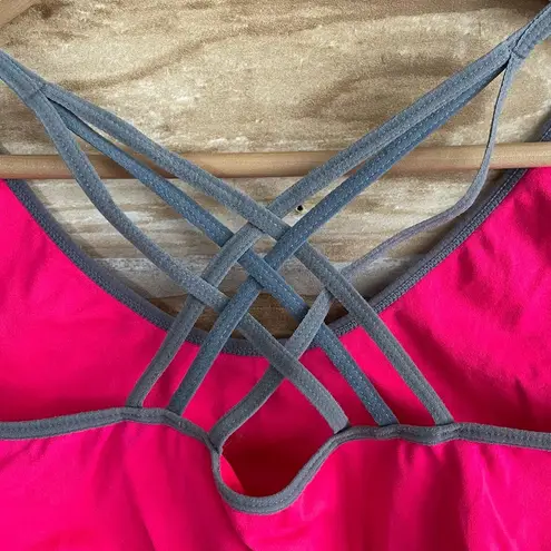 Just Be Neon strappy cross back sports bra size large