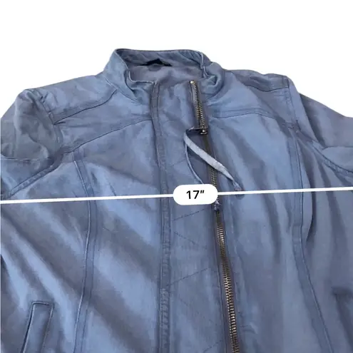 Evereve Peyton Jensen Full-Zip Moto Jacket Lightweight Jacket Blue Size Medium
