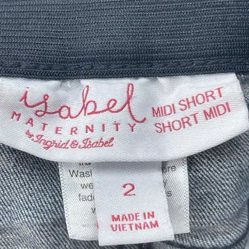 Isabel Maternity Sz 2 Midi Shorts Elastic Waist 4" Inseam Pregnancy Blue Bag2