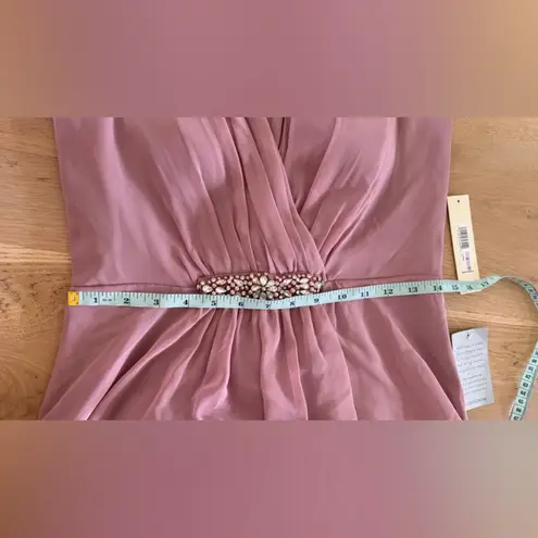 Eliza J Pleated Embellished High-Low Gown rose pink size 6 NWT