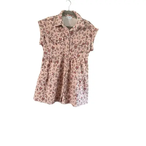 Women's Emily Wonder Pink Floral Striped Mini Dress S
