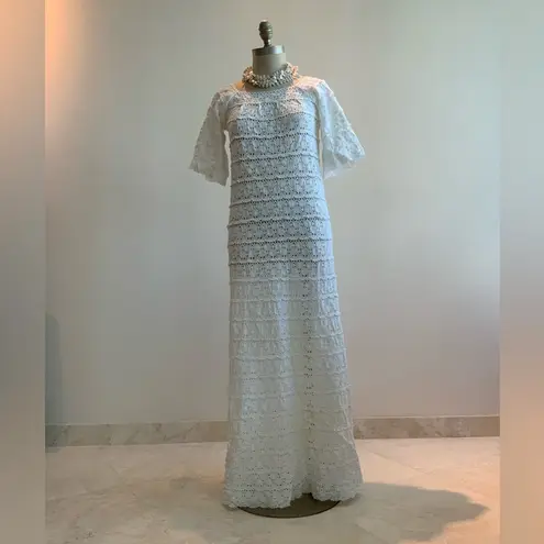 Handmade Stunning Vintage 70’s Hand Crochet Mexican Wedding Dress Never Worn, sz 2/4