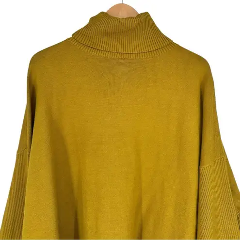 MarlaWynne Mustard Yellow Oversized Sweater size 2X Turtleneck NWT Pocket