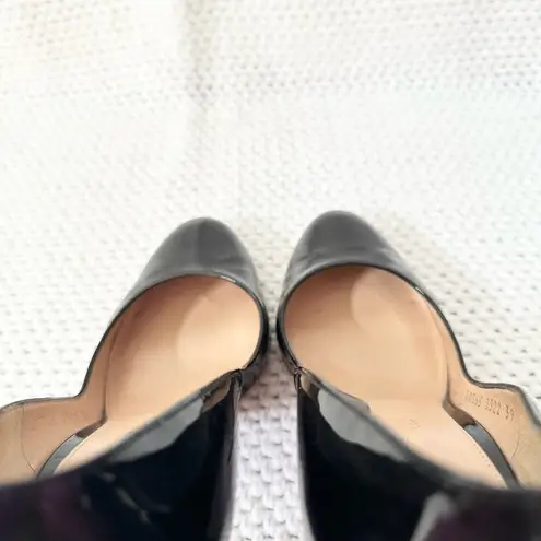 Gianvito Rossi Black Patent Leather Stiletto Heel Almond Toe Classic Pumps 39