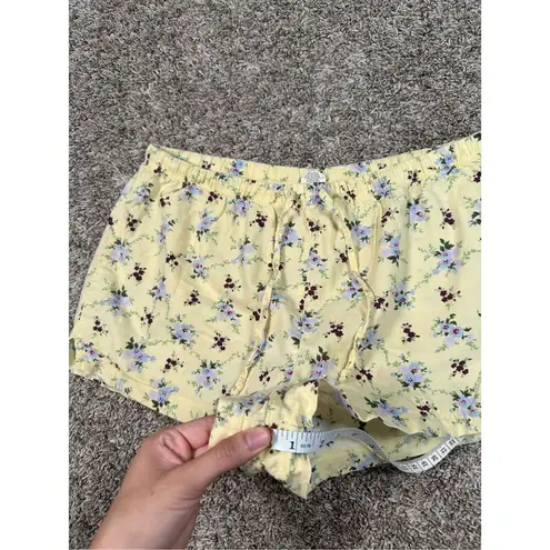 American Eagle vintage y2k  pj loungewear shorts yellow floral cotton S coquette