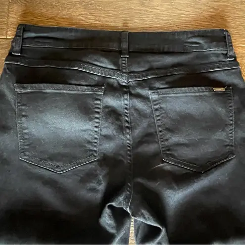 One World Women’s Black Denim Capri Pants With Stretch, Size 4 EUC