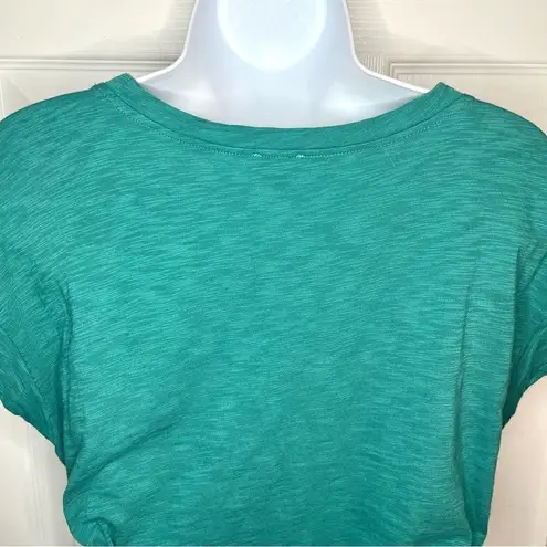 J. Crew Casual Cotton Short Sleeve Tie Waist Tshirt Dress Marled Teal Green M Green Size M