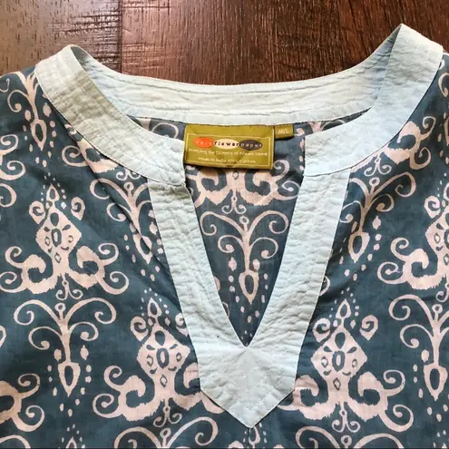 ROCK FLOWER PAPER tunic / beach cover up, size M/L Blue
