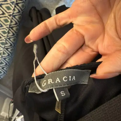 Gracia Black Asymmetrical Halter Cocktail Dress