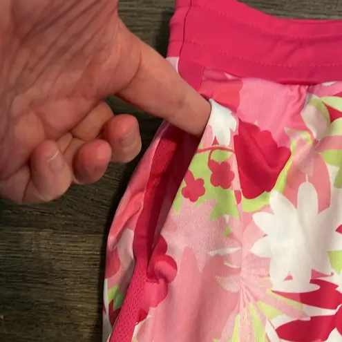 PGA Tour Women’s Cutout Floral Drawstring Pink Golf Athletic Skort Medium