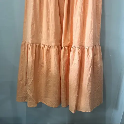 Charlie Holiday Andrea Maxi Size 2 Apricot Orange puffed Sleeves Gold Hoops