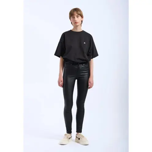 Dr. Denim Lexy Skinny Jeans in Black Metal Small Womens Vegan Pleather