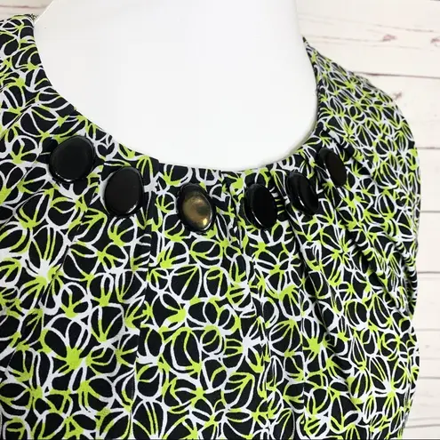 Josephine Chaus Josephine Studio Jeweled Collar Green & Black Sleeveless Blouse Petite Medium