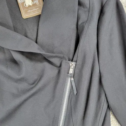 Matilda Jane Womens Just Imagine Laia Jacket S Black Ponte Zippered Thumbholes